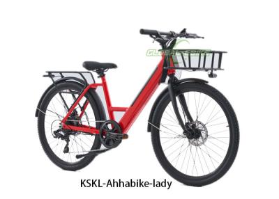 China Bicicleta eléctrica de ciudad de aleación roja, Li Ion 36V8.7AH Bicicleta eléctrica de ciudad en venta