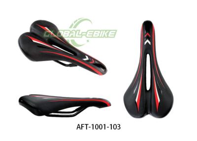 China Comfortable Hollow Ergonomic Bike Saddle Black Red Clamp Installation for Road Bikes for sale