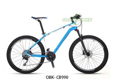 China Zwarte blauwe koolstofvezel grindfiets met stijfheid en SHIMANO 27-30 snelheden Te koop