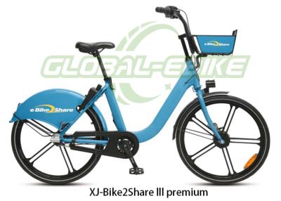 China Bicicleta compartida de marco de aleación de velocidad única con luz solar trasera 26x1.5 neumático y silla de PU en venta