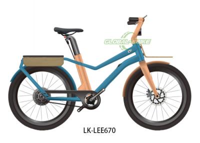 Chine City Ebike 350W moteur à moyeu arrière 36V batterie lithium-ion et système de vitesses 7 Turquoise et orange à vendre