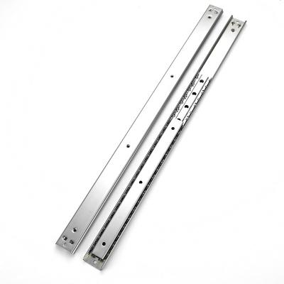 China Modern Simple 27mm Two Way Extension Slide Side Installation Cold Rolled Steel Drawer Slide for sale