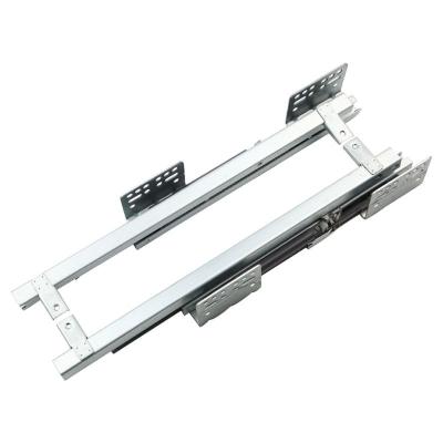 China 2 Times Damper Sliders Modern Soft Narrow Basket Channel Hidden Undermount Drawer Slide for sale