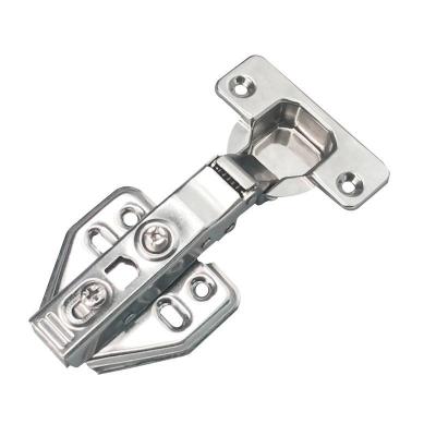 China Modern stainless steel clip on hinge one soft close brass pad concealed path or two way 3D clip on hinge for sale