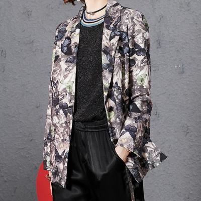 China 2020 Digital Printing Flower Anti Shrinkage Slim Fit Blazers For Elegant Lady's Blazer Jacket Women's Suits for sale