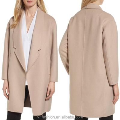 China Autumn Winter Women Breathable Wool Coat Long Sleeve Lapel Pocket Coat 2019 for sale