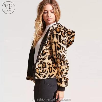 China Alibaba 11/11fashion Women's Anti-Shrink Cheetah Print Faux Fur Coats And Jackets for sale