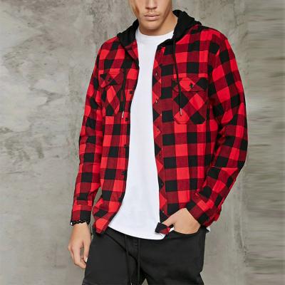 China Wholesale Latest New Arrival Long Sleeve Anti-Shrink Flannel Hooded Shirt Anti-Shrink Knitted Shirts For Men Pictures for sale