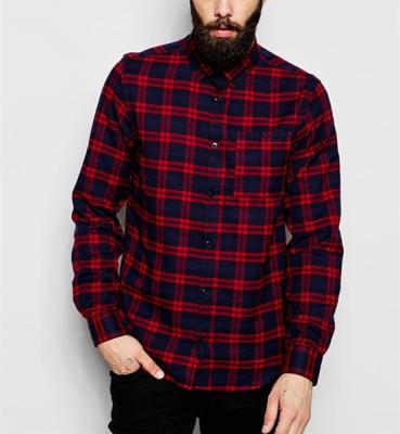 China Anti Pilling Anti Pilling China Suppliers Fashion Custom Man Long Sleeve Plaid Shirt Wholesale Plaid Flannel Shirts For Men for sale