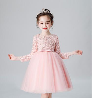 China Anti Wrinkle Pink Chiffon Party Baby Tutu Maxi Girls Mini Skirt Girl Kid Dress for sale