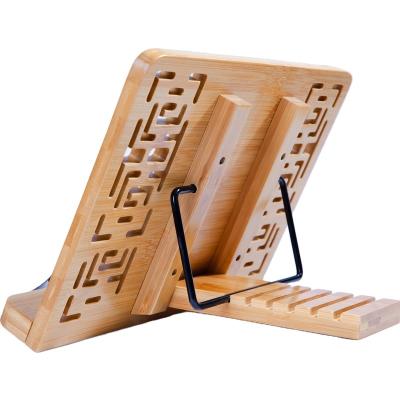 China Price Foldable Suitable Foldable Portable Rectangle Display Stand Bamboo Book Holder Stand for sale