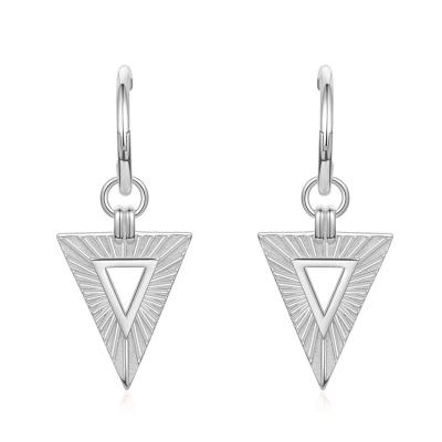 China Trendy Trendy Geometric Hollow Triangle 925 Diamond Accessories Silver Circle Stud Earrings For Women for sale