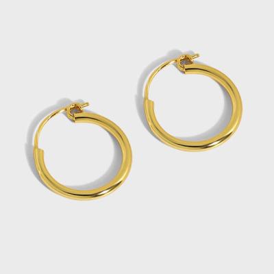 China CLASSIC Simple Geometry Tiny Circle 925 Sterling Silver Hoop Earrings for sale