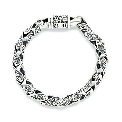 China TRENDY Vintage Mens Bossy Hollow 925 Sterling Silver Studs Viking Bracelet For Men for sale