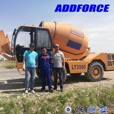 China High price ! Addforce 2 cubic meter concrete mixer with self loading LT2000 60-80mm for sale