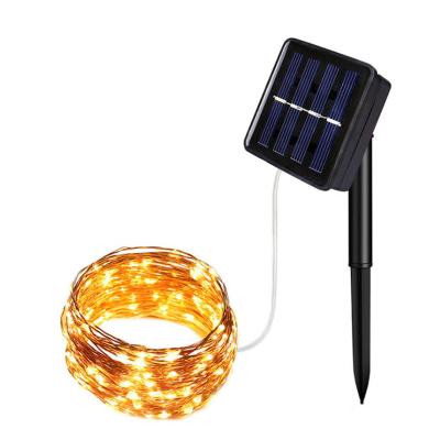 China Copper Wire String Light Outside Weather Resistant Auto Light Twinkle Solar LED String Light Fairy Wire for sale