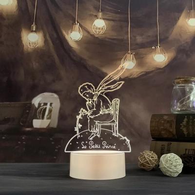 China Modern Easy Carry Acrylic Patterns Changeable 3D Viewing Decor Bed Lamp Night Light for sale