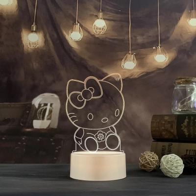 China Modern Unique Designs Optical Acrylic Plates Cute 3D Effect Illusion Child Night Lamp for sale