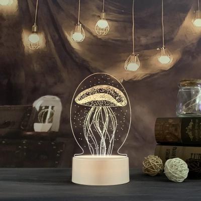 China Modern Promotion USB Dimmable Battery Operated Night 3D Touch Control Acrylic Lamp for sale