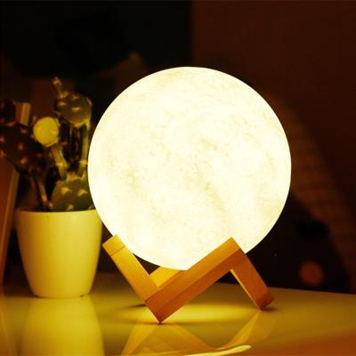 China Wholesale Price Modern Luna Shape Globe Light 8 cm Glowing Moon Lamp 3D Moon Night Light for sale