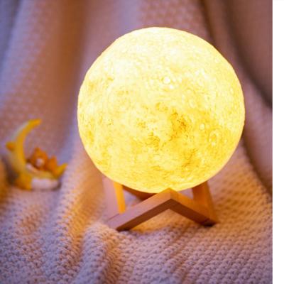 China Modern Multi Colors Changing Table Desk Bedside Decoration 3D LED Moon Night Light for sale