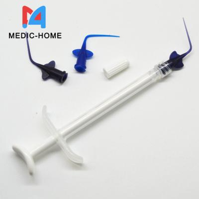 Κίνα Dental PVC Disposable Syringe Tip Teeth Irrigation Tips Clear Blue 200PCS Pack 0.25mm 0.35mm προς πώληση