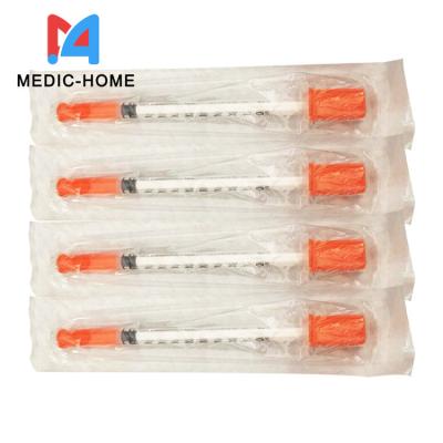 Chine Disposable Insulin Syringe 29g 30g Needle Sterile Luer Slip PE/Blister Package CE ISO à vendre