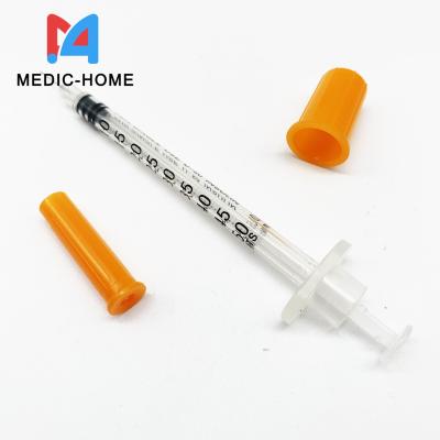 Cina Medical Disposable CE Approved 0.3-1ml Insulin Syringe U100 With Fixed Needle in vendita