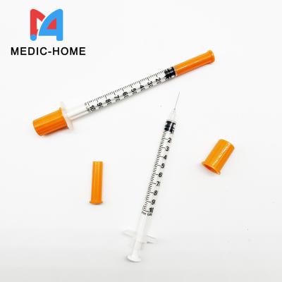 중국 Medical Sterile Disposable Insulin Syringe 0.3ml 0.5ml 1ml Fixed Needle ISO13485 판매용