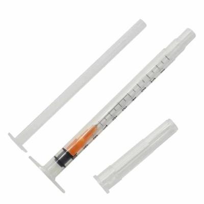 China Latex 1ml Medical Equipment Disposable Insulin Vaccine Safety Syringe with Needle 3 Part en venta