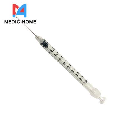 China Transparent Plastic Disposable Syringe 1ml for Injection Fixed Needle Low Dead Space en venta