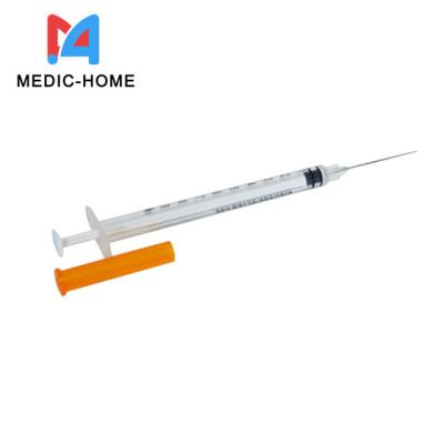 China Disposable Medical Full Safety Injecter with Needle 1ml and Low Dead Space Syringe à venda