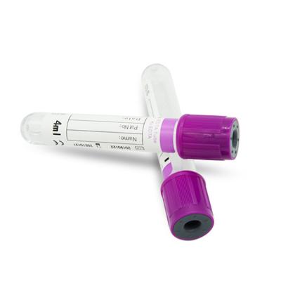 China Customization Purple Cap Vacuum Blood Collection Pet Glass K2 K3 EDTA Tube CE Approval à venda