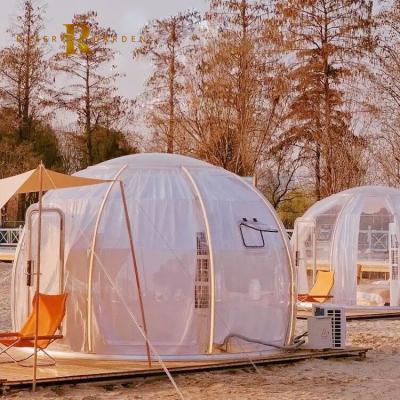 China Customized Design Geo Dome Glamping Home Large Geodesic Garden PC Igloo Kit Tents House Transparent Dome Camping for sale