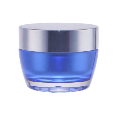 China 0.5OZ 1OZ 1.7OZ Cosmetic Acrylic Cream Jar With Double Screw Top Aluminum Plastic Wall Cosmetic Container For Skin Care Face Eye Cream for sale