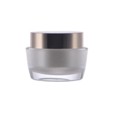 China Double Wall Cream Jar 15g Size Small Cosmetic Oval Portable Sample Bottle Plastic Cosmetic Packaging Container Eye Cream Double Wall Shape Skin Care Container for sale