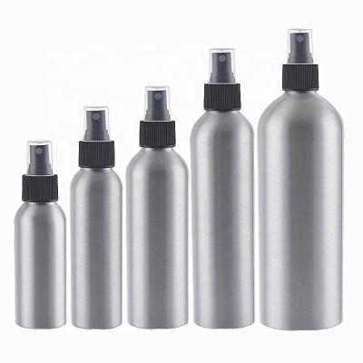 China 100ml 120ml 150ml 200ml 500ml Metal Cosmetic Bottle With Spray Pump Aluminum Packaging Color Alcohol Sanitizer Custom Labeling Sprayer for sale