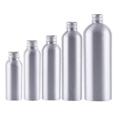 China 50ml 100ml 150ml 200ml 500ml Aluminum Bottless Metal Cosmetic Packaging With Screw Cap Custom Color For Beverage Beer Medicinal Liquid for sale