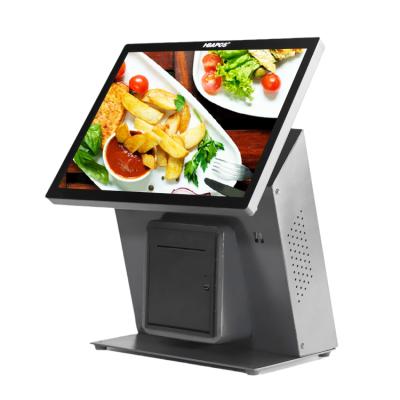 China Black New Design Epos 15 inch Double Touch Screen POS System With 80 mm Bulid in Thermal Printer for sale