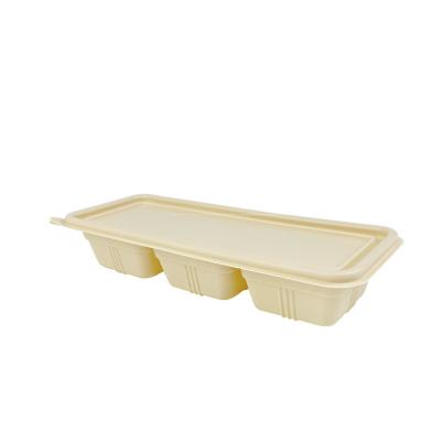 China Clamshell Biodegradable Biodegradable Takeout Container Bagasse Fiber Tableware Eco Friendly Stocked Disposable Box for sale