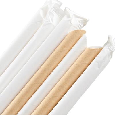 China Biodegradable Bubble Tea Disposable Paper Individually Packed PLA Straw Individual Straw for sale