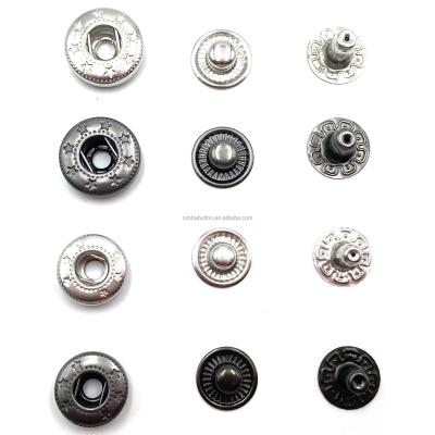 China Paintable Stainless Steel Below Three 3 Part Buttons Plated Metal 484 Snap Button 486 833 831 For Clothes for sale