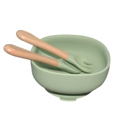 China Silikon-Baby-Tray Silicone Bowl Baby Customized-Neuzugänge formen um Bpa, das mit Löffel frei ist zu verkaufen