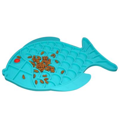 Chine L'animal familier mol de silicone fournit les poissons adaptés aux besoins du client forment des chiens léchant l'OEM/ODM de plats à vendre