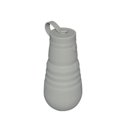 China Deportes al aire libre de Grey Silicone Collapsible Drinking Bottle que doblan la botella de agua 500ml en venta