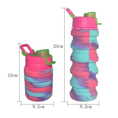 Chine Bouteille potable 500ml adapté aux besoins du client pliable de couleurs de silicone multi de sports à vendre