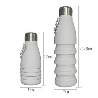 Chine Bouteilles d'eau réutilisables biodégradables pliables 550ml Grey Customized de silicone à vendre