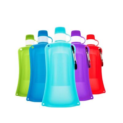 China Bolsa del bolso del silicón que camina el agua potable plegable modificada para requisitos particulares 500ml del lacre doble en venta