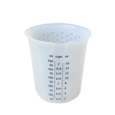 China Kundenspezifische Skala hitzebeständiges der Silikon-Küchen-Werkzeug-messende Schalen-500ml 16oz zu verkaufen