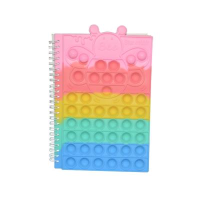 중국 Silicone Bees Pop Cover Back To School Fidget Toy Notebook A5 Loose Spiral Bubbles 판매용